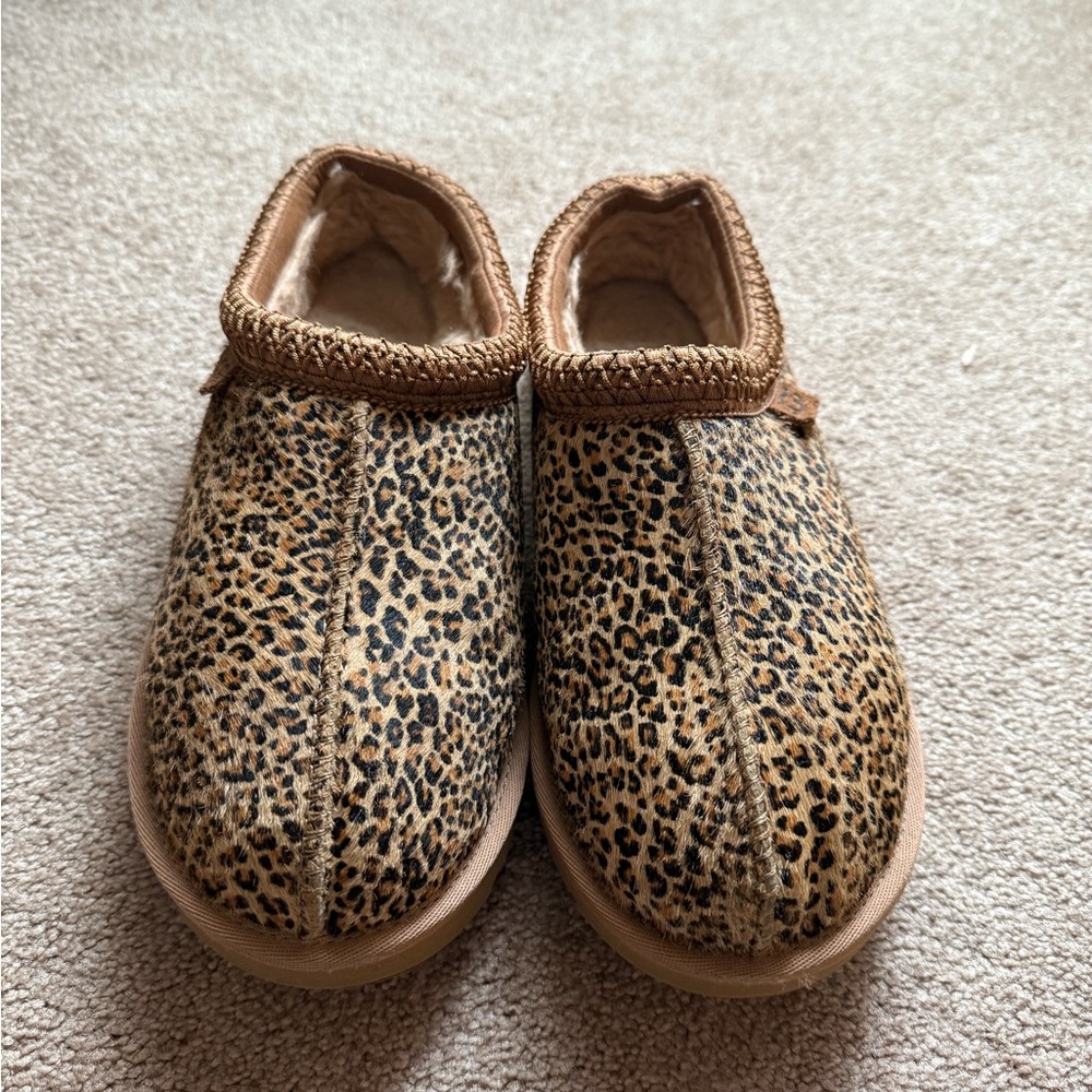 UGG Tan Leopard Print Slippers